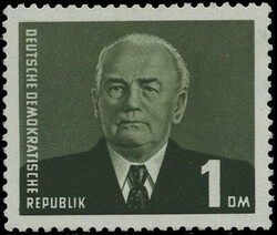 1 DM W. Pieck 1957, schwarzgraugrün, postfrisches Prachtstück, ...